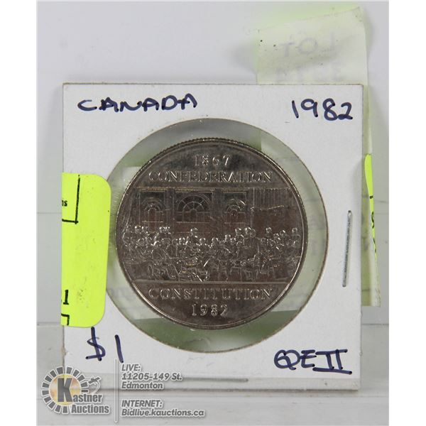 1982 CANADIAN CONSTITUTION $1 COIN QE11