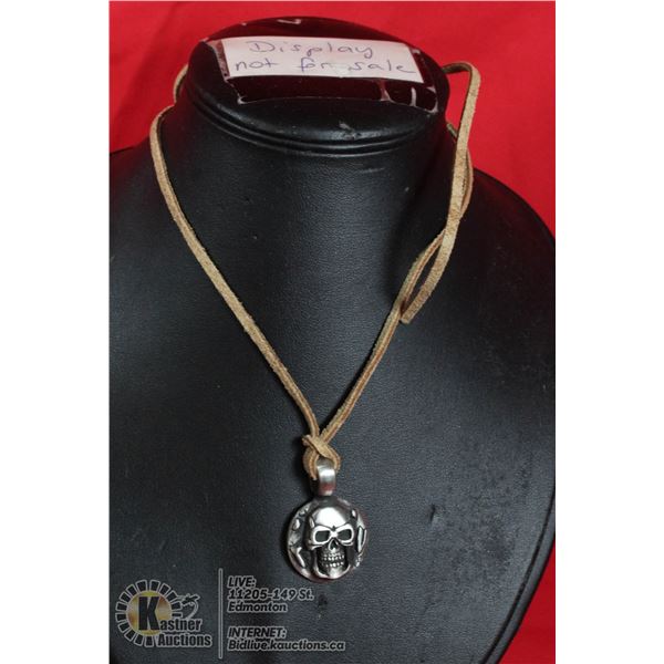 SKULL ON LIGHT COLORED TAN LEATHER