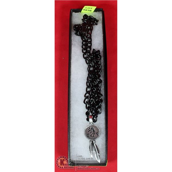 KOKOPELLI ON HEAVY BLACK CHAIN