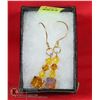 Image 1 : DEEP YELLOW AND GOLD SWAROVSKI CRYSTALS EARRINGS