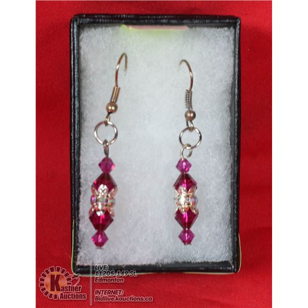 RED SWAROVSKI CRYSTALS W/SILVER ACCENTS