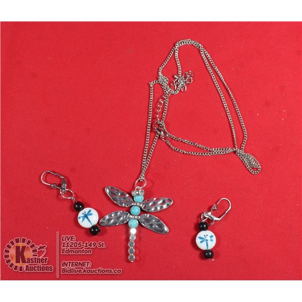 DRAGONFLY NECKLACE W/EARRINGS