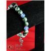 Image 1 : #306-SRI-LANKA MOONSTONE/GREEN JASPER BRACELET