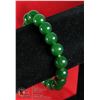 Image 1 : #229- GREEN JADE BEAD BRACELET 10MM