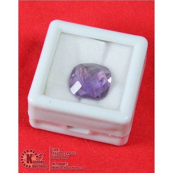 #113-PURPLE AMETHYST GEMSTONE SQUARE 6.15CT