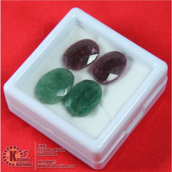#81-RUBY + EMERALD GEMSTONES 33.65CT