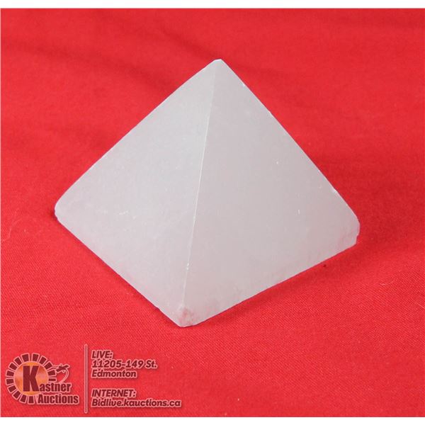 #297-NATURAL SELENITE PYRAMID 43 X 46MM