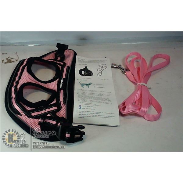 SMALL PINK CAT HARNESS WITH LEASH