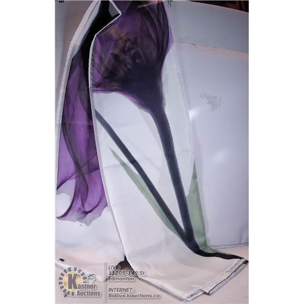 PURPLE FLOWER SHOWER CURTAIN