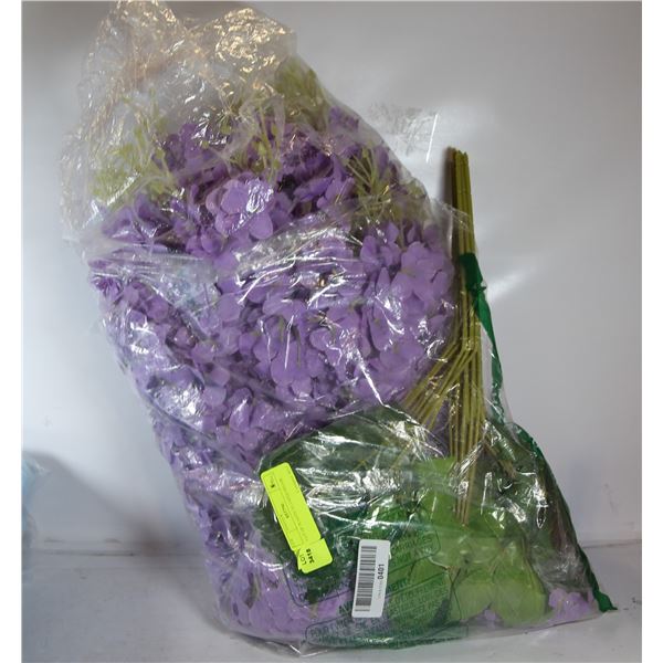 LOT OF PLASTIC FLOWER DECOR