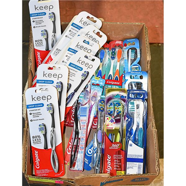 FLAT LOT OF BRAND NAME TOOTHBRUSHES