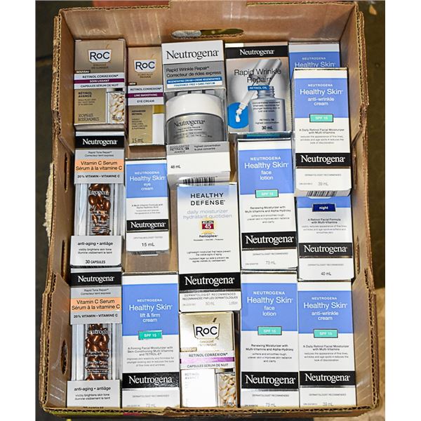 FLAT LOT OF SKINCARE PRODUCTS