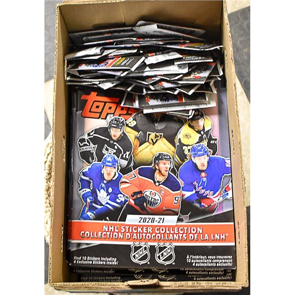 FLAT OF HOCKEY STICKER ALBUMS WITH STICKERS