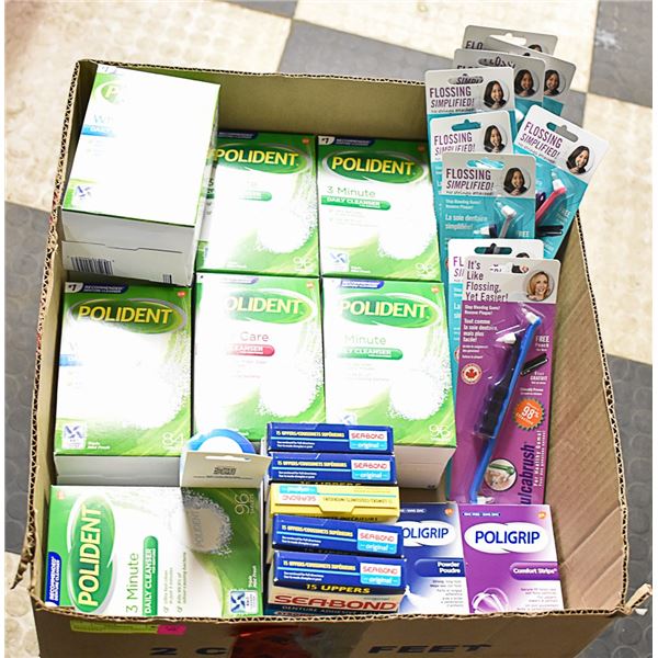 FLAT LOT OF DENTAL/DENTURE PRODUCTS