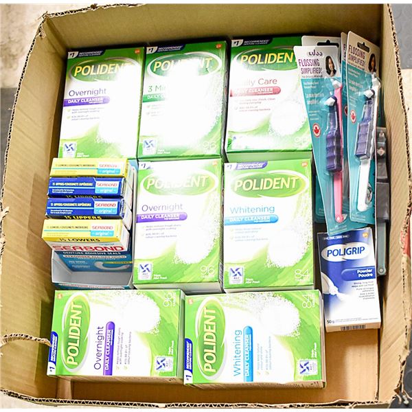 FLAT LOT OF DENTAL/DENTURE PRODUCTS