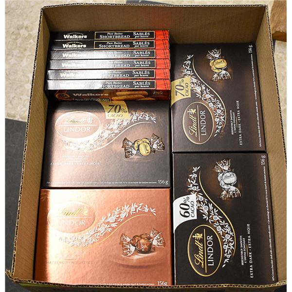 FLAT LOT OF LINDOR CHOCOLATE AND SHORT BREAD