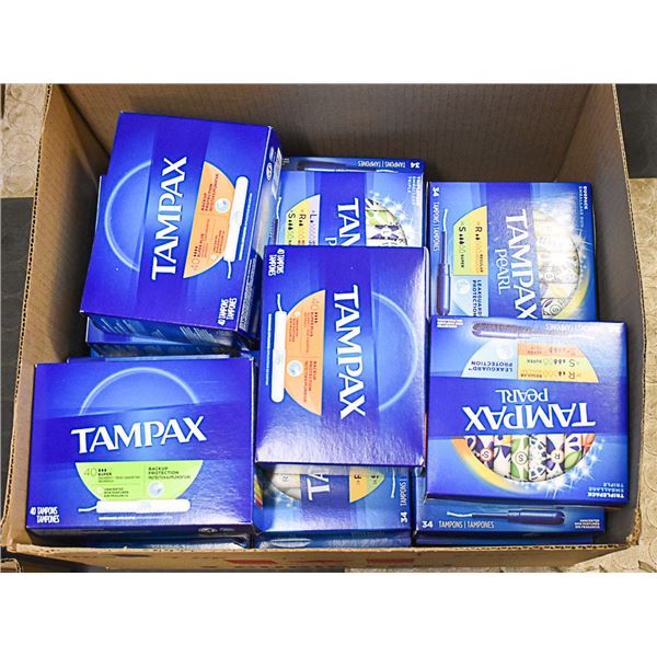 BOX LOT OF FEMININE HYGIENE PRODUCTS