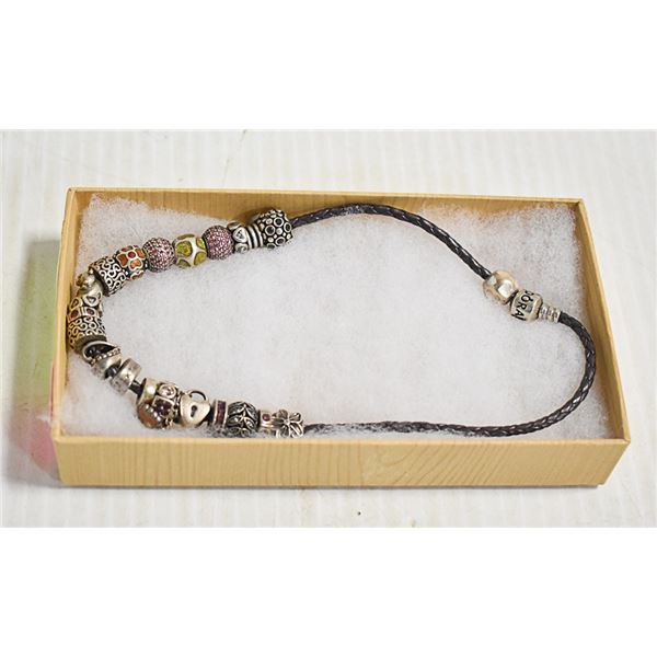 PANDORA NECKLACE WITH LOTS OF .925 CHARMS
