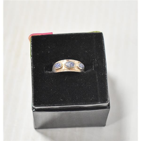 VINTAGE .925 SILVER & LAPIS LAZULI RING SIZE 7