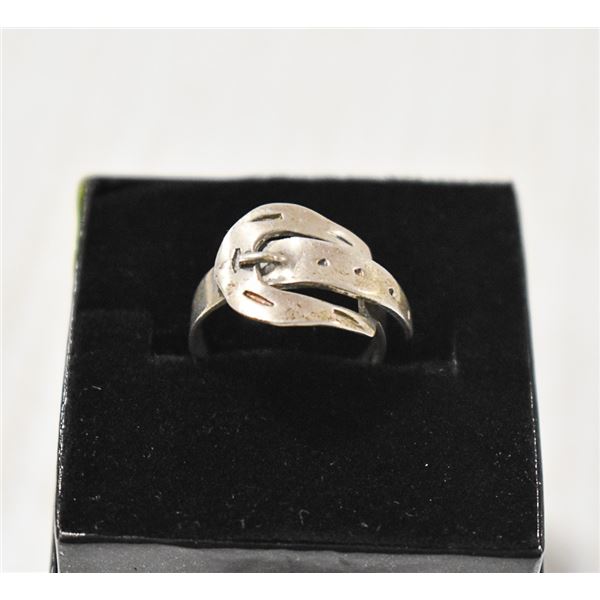 VINTAGE .925 SILVER  BELT BUCKLE RING SIZE 6.5