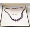 Image 1 : NATURAL AMETHYST BEAD NECKLACE - 18 INCHES