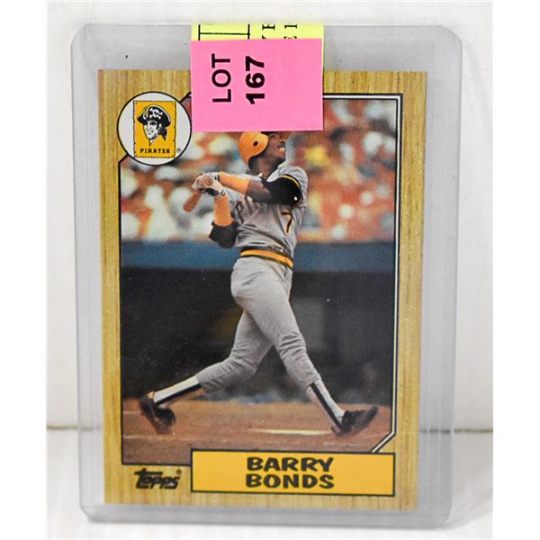 BARRY BONDS ROOKIE CARD  1987