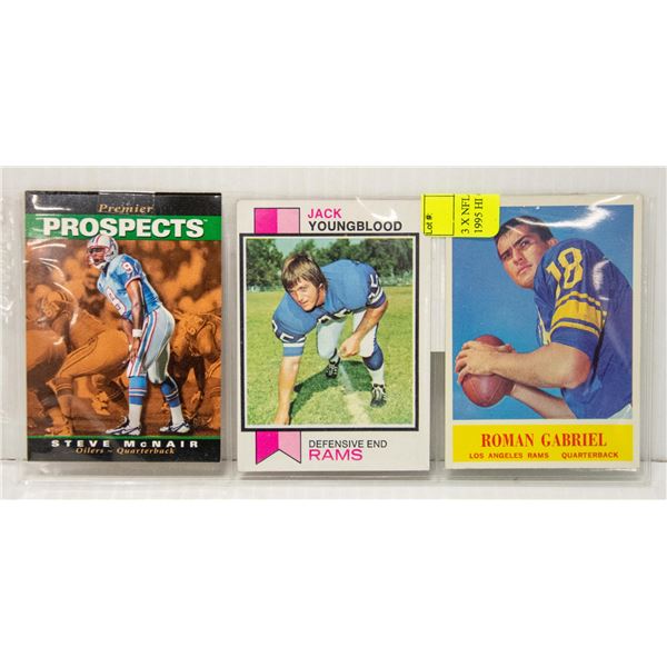 3 X NFL ROOKIE CARDS 1963 1973 1995 HI GRADE