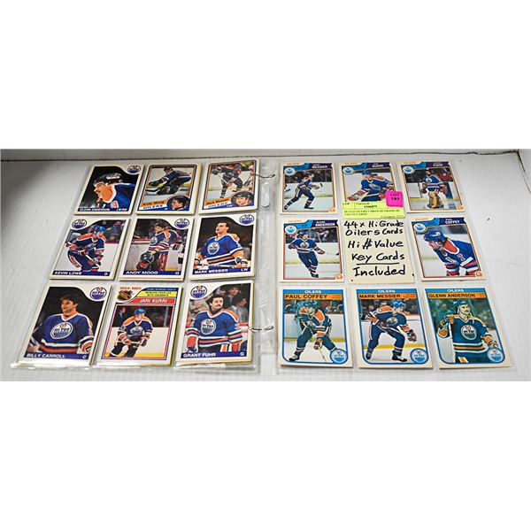 44 OLD OILERS CARDS HI GRADE HI VALUE CARDS