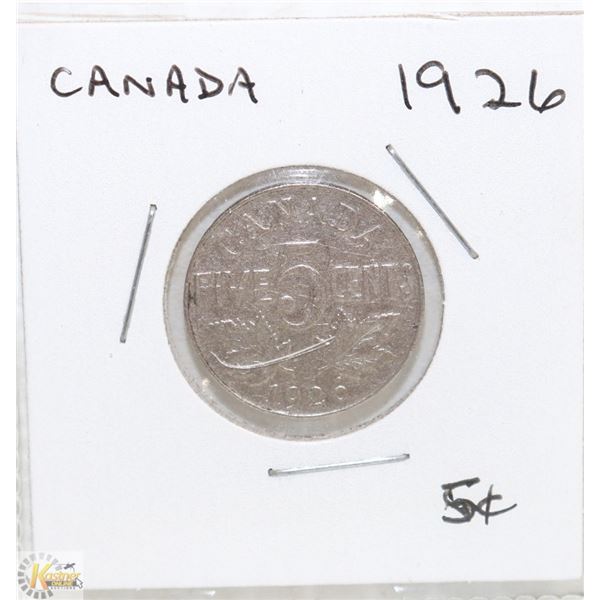 CANADIAN 1926 FIVE CENT COIN