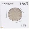 Image 1 : CANADIAN 1907 TWENTY FIVE CENT SILVER COIN.