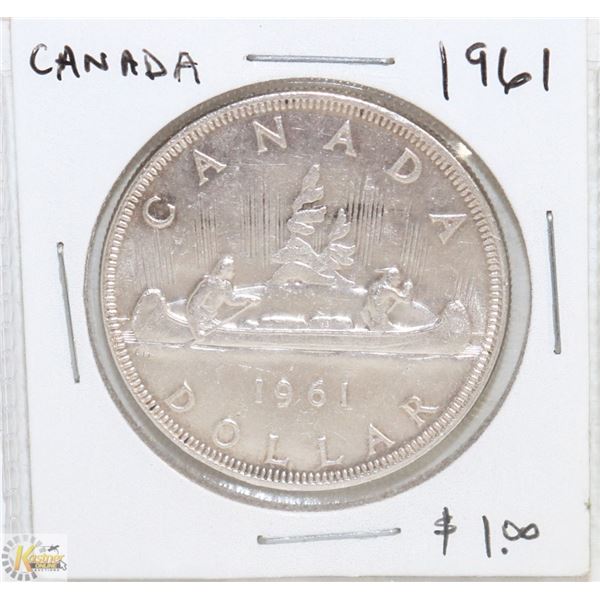 CANADIAN 1961 SILVER DOLLAR COIN.
