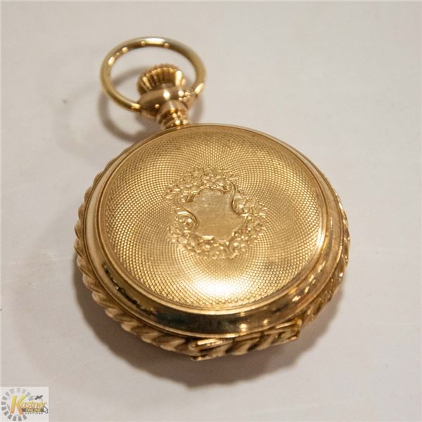 ELGIN GOLD PLATE HUNTER CASE POCKET WATCH