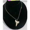 Image 1 : SHARKS TOOTH PENDANT WITH SILVER TONED CHAIN