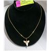 Image 1 : SHARKS TOOTH PENDANT WITH GOLD TONED NECKLACE