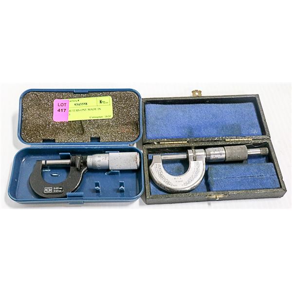 2 MICROMETERS ONE MADE IN ENGLAND
