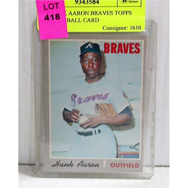 1970 KANK AARON BRAVES TOPPS #500 BASEBALL CARD