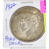 Image 1 : 1922 USA SILVER PEACE DOLLAR
