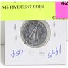 Image 1 : 1945 CANADIAN FIVE CENT COIN