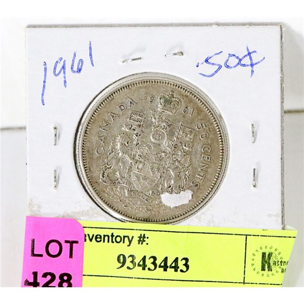 1961CANADIAN SILVER FIFTY CENT COIN
