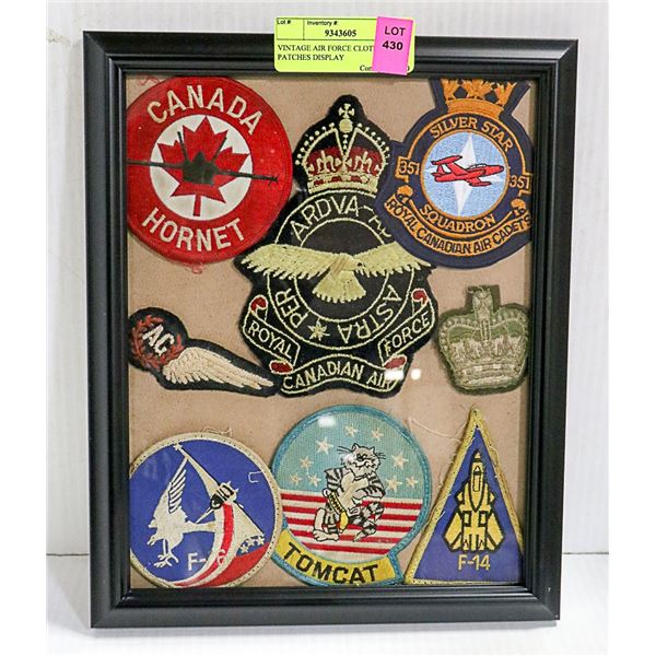 VINTAGE AIR FORCE CLOTH PATCHES DISPLAY