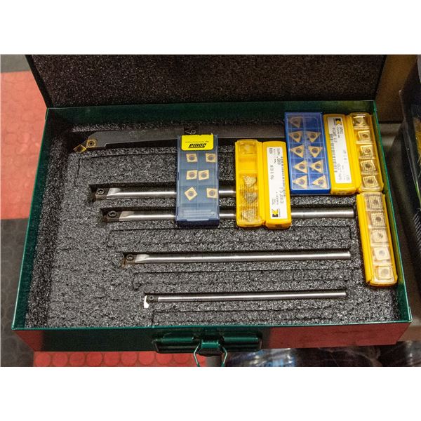 BOX OF MACHINE SHOP METAL CUTTING TOOLS