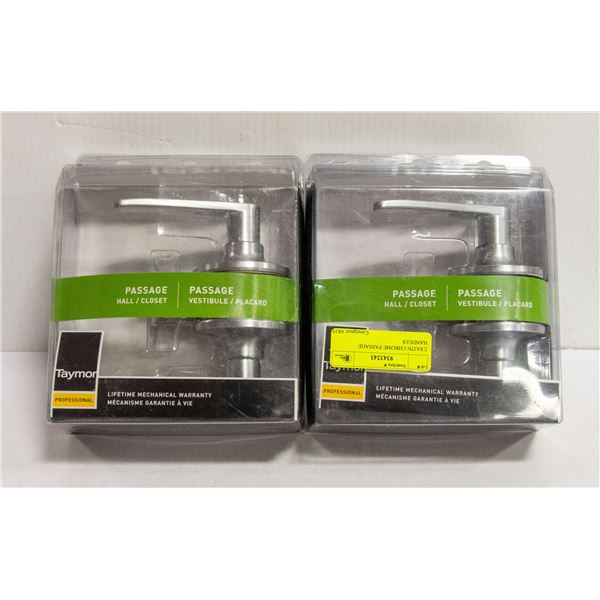 2 SATIN CHROME PASSAGE HANDLES