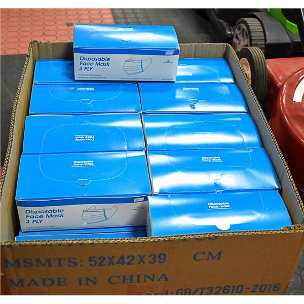 20 BOXES OF 50 (1000 TOTAL) DISPOSABLE MASKS