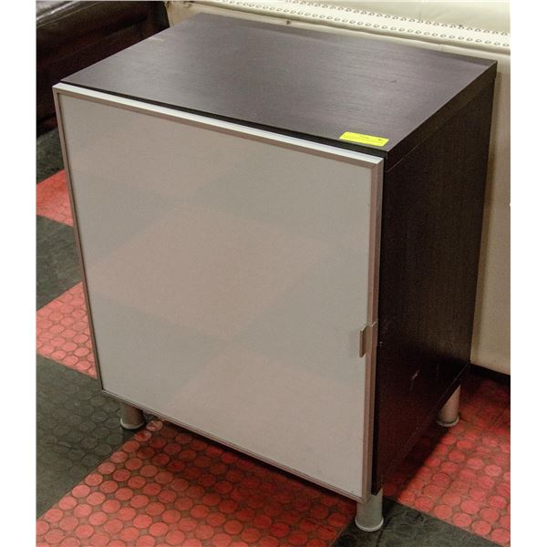 BLACK CABINET WITH GLASS DOOR 2 SHELVES