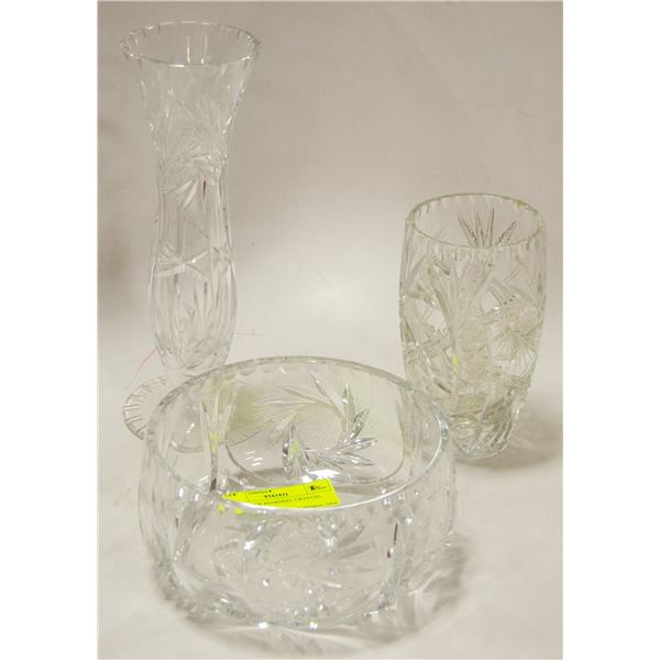 3PC LOT OF PINWHEEL CRYSTAL