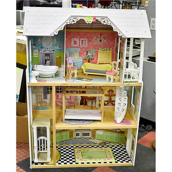 LARGE KIDS DOLL HOUSE AND FURNITURE
