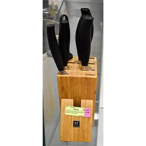 ZWILLING J.A HENCKELS FIVE STAR KNIFE SET IN BLOCK