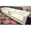 Image 1 : WHITE LEATHER NAILHEAD SOFA WITH LOVESEAT,