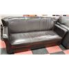 Image 1 : DARK BROWN LEATHERETTE SOFA  72"