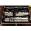Image 2 : STAINLESS THERMOS AND COFFEE CUP SET IN WOOD BOX
